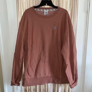 PINK Victorias Secret Rust Varsity Crewneck Sweatshirt! NWOT!
